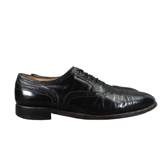 Allen Edmonds Shoes Mens 11 Oxford Leather Black Classic Brogue Cap Toe Formal main image 8